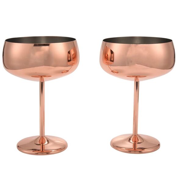 Set of 4‎ Copper-Colored Decorative Coupe Champagne Cups Stainless - Picture 4 of 10